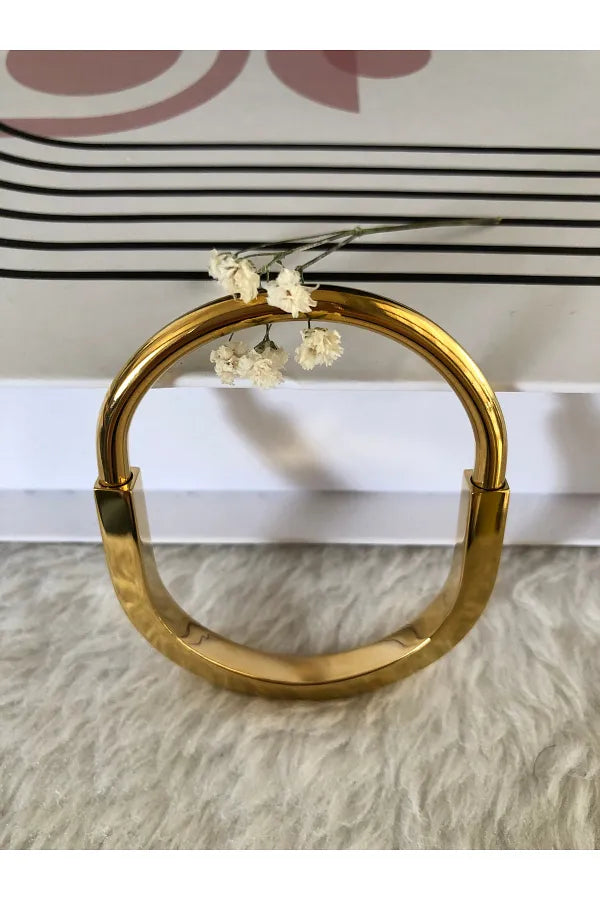 TWO TONE LOCK BANGLE