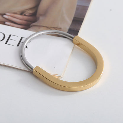 TWO TONE LOCK BANGLE