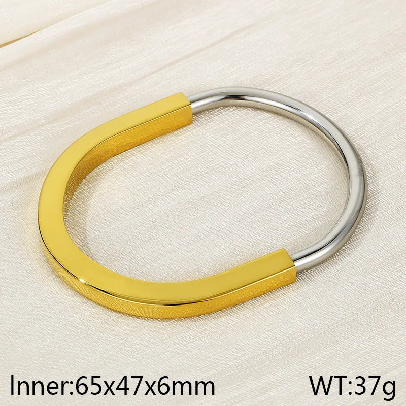 TWO TONE LOCK BANGLE