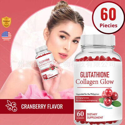 Glutathione Collagen Gummies Skin Lightening Hair,Nails & Bones Health 60Pcs