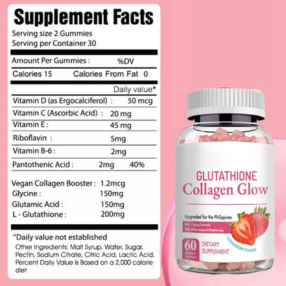 Nature Glow Glutathione Collagen Glow Strawberry Flavor 60 Gummies Original